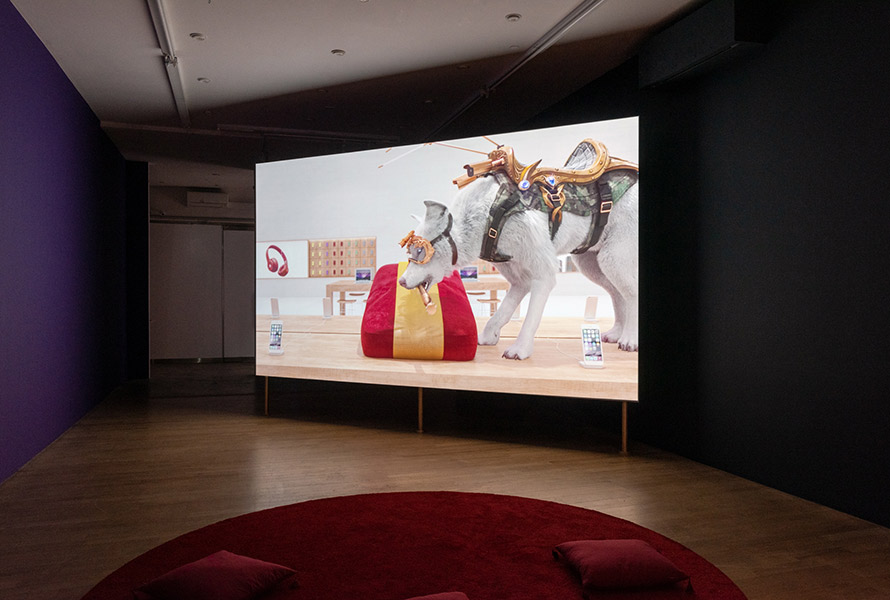 Bizzare Wolf from the contemporary art video installation