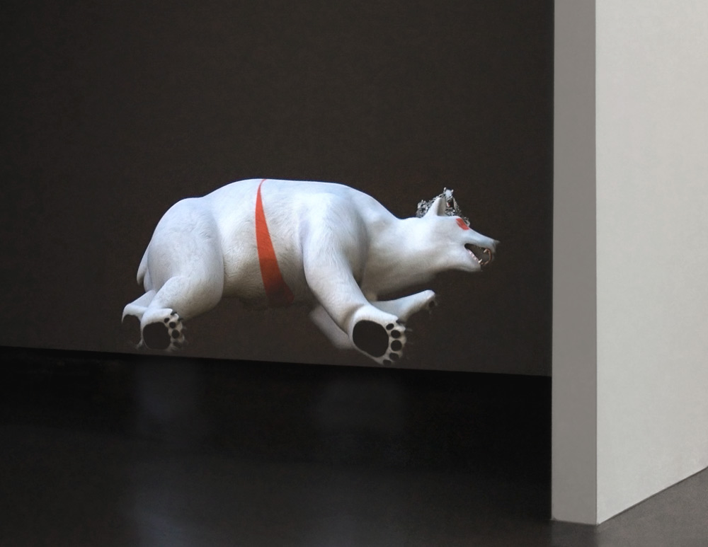 video art installation with environmental critique