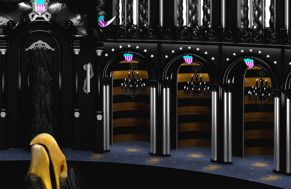 Detail of a print made with 3D rendering techniques