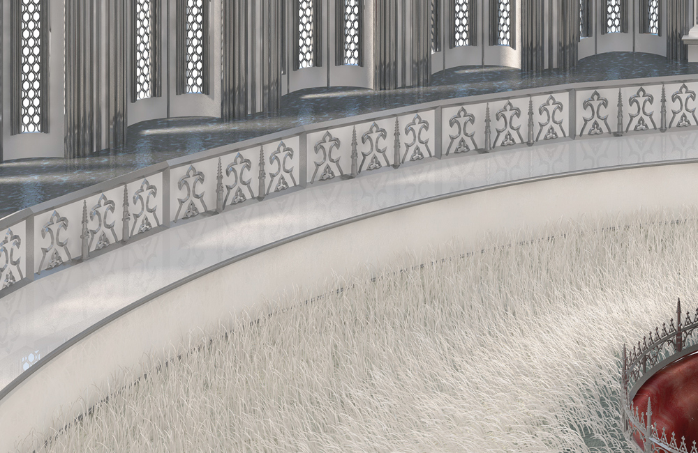 Detail of a print made with 3D rendering techniques