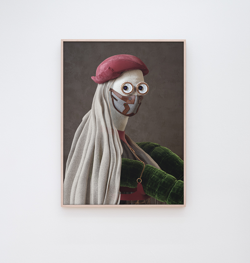 Installation view of the Soft Power on a white wall