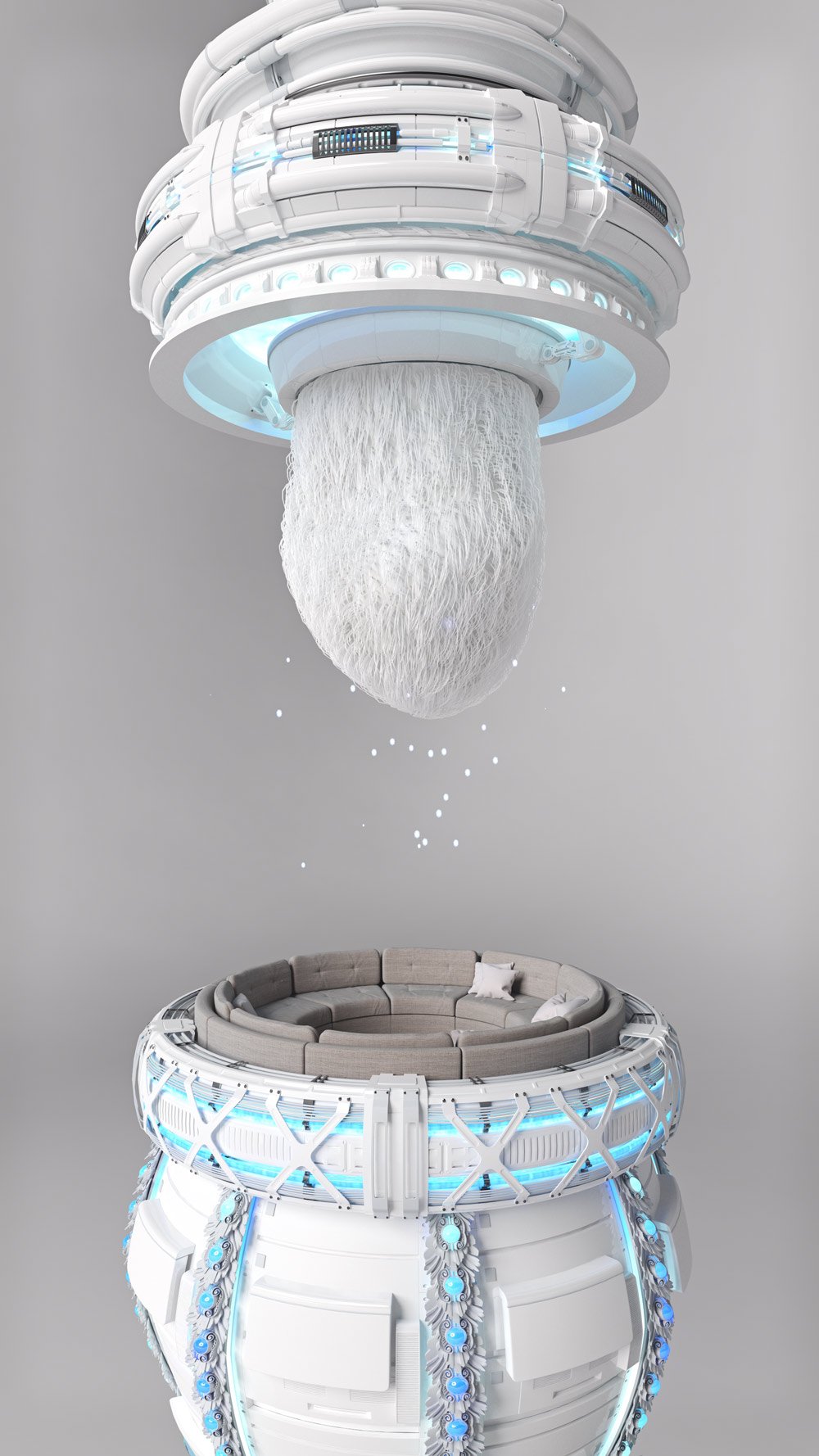 Still from Jonathan Monaghans surreal video artwork Scroll