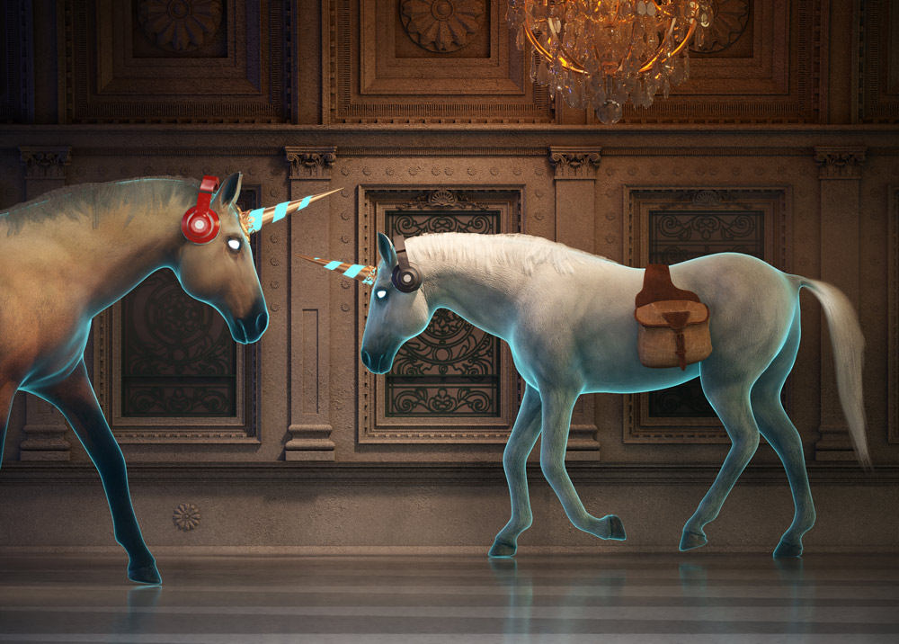 Contemporary Art Video installation in museum space