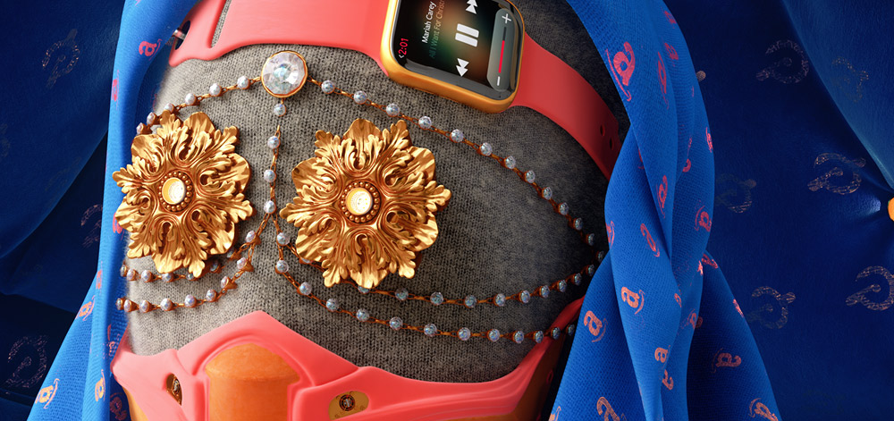 Detail of the Soft Power right yellow contemporary art print showing detailed textures